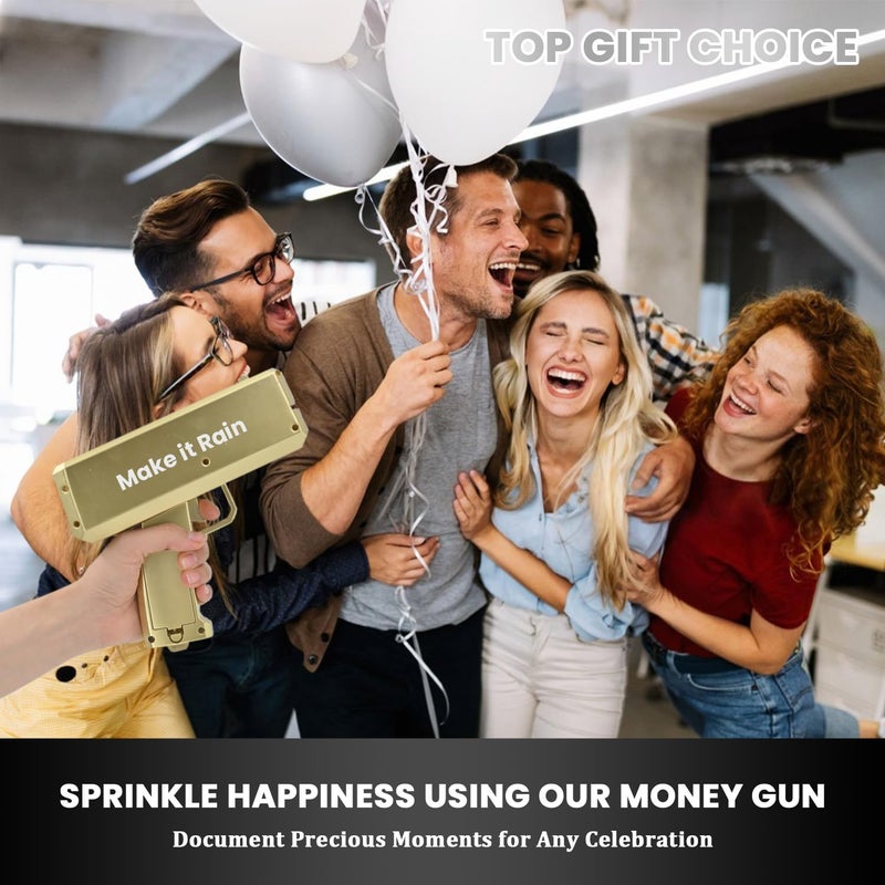 RADSHSP Make It Rain Money Toy Gun Automatic Money Gun Prop Party Shooter Gun for Weddings Birthdays Christmas New Year Night Club Fun Party Surprise Gifts - Image 5